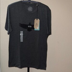 NWT Prana Charcoal Heather Eagle Eye Journeyman Tee Men’s Size M